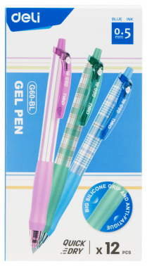 Ручка гелев. Deli EG60-BL