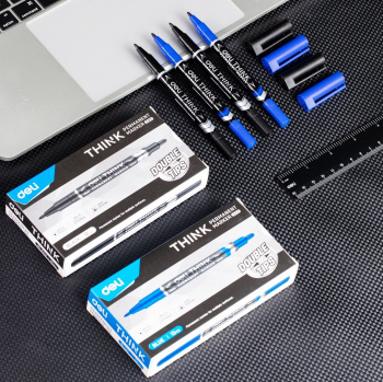 Маркер перманентный Deli  EU211-BK