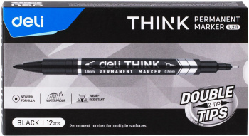 Маркер перманентный Deli  EU211-BK