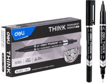 Маркер перманентный Deli  EU211-BK