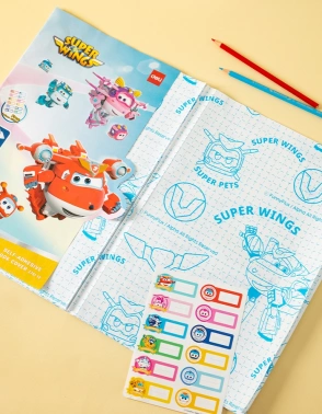 Пленка Deli EZ75112 Super Wings для книги с липк.сл. (набор 10шт) ПП гладкая прозр. 500х360мм