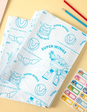 Пленка Deli EZ75112 Super Wings для книги с липк.сл. (набор 10шт) ПП гладкая прозр. 500х360мм