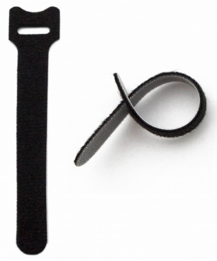 Хомут-липучка Hyperline WASN-150-BK-10 150x15мм (упак:10шт) полиамид черный