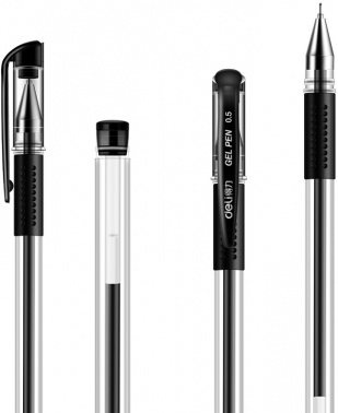 Набор ручек гелев. Deli 6605-BK