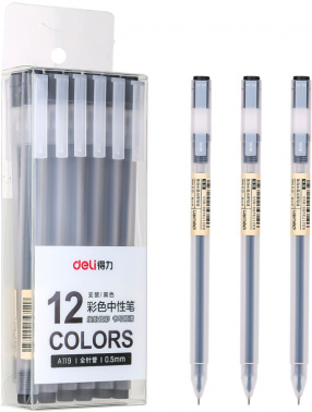 Ручка гелев. Deli A119-BK