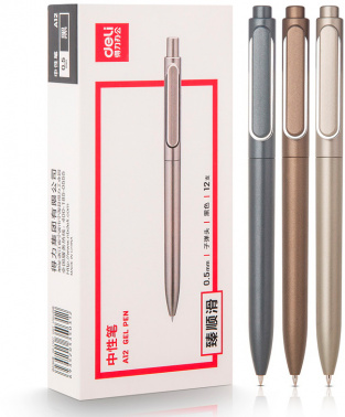 Ручка гелев. автоматическая Deli A12-BK