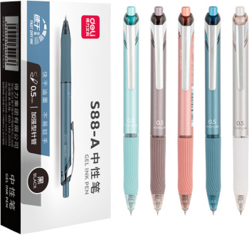 Ручка гелев. автоматическая Deli S88-A