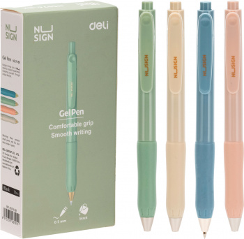 Ручка гелев. автоматическая Deli Nusign ENS576-BK