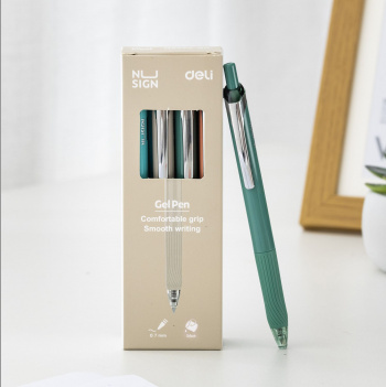 Ручка гелев. автоматическая Deli Nusign ENS666-BL