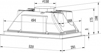 Вытяжка встраиваемая Weissgauff BOX 850 WH