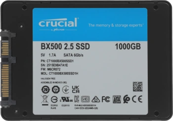 Накопитель SSD Crucial S SATA-III 1TB CT1000BX500SSD1