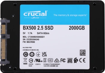 Накопитель SSD Crucial S SATA-III 2TB CT2000BX500SSD1