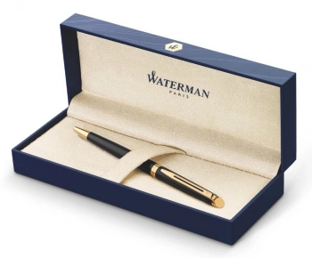 Ручка шариков. Waterman Hemisphere (S0920770) Matte Black GT M син. черн. подар.кор.