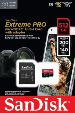 Флеш карта microSDXC 512GB Sandisk  SDSQXCD-512G-GN6MA
