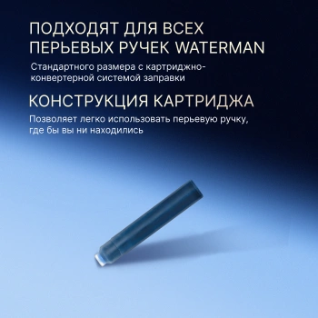 Картридж Waterman International (S0110950) Serenity Blue чернила для ручек перьевых (6шт)