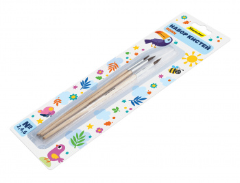 Набор кистей Silwerhof Веселые друзья (наб.3шт) пони круг.№2,4,6 дерев.ручка