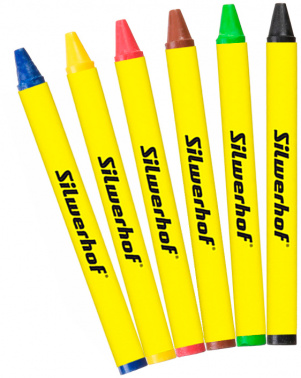 Восковые мелки Silwerhof Монстрики круглые 6цв. дл.89ммд.8мм картон.кор./европод.