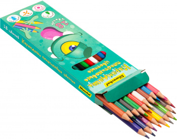 Карандаши цв. Silwerhof Монстрики 2.6мм шестигран. пластик ассорти 18цв. коробка/европод.