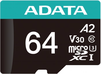 Флеш карта microSDXC 64GB A-Data  AUSDX64GUI3V30SA2-RA1