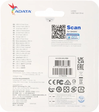Флеш Диск A-Data 64Gb UV250