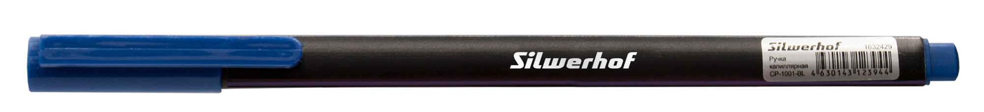 Ручка капилляр. Silwerhof син. черн. игловидный пиш. наконечник линия 0.4мм треугол.