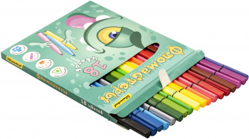 Фломастеры Silwerhof Монстрики 9мм 167мм трехгр. Вентилируемый 18цв.