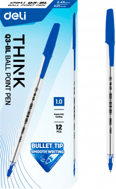 Набор ручек шариков. Deli Think EQ3-BL-P