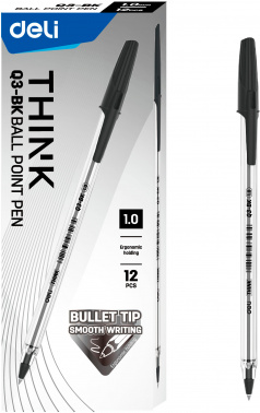 Набор ручек шариков. Deli Think EQ3-BK-P
