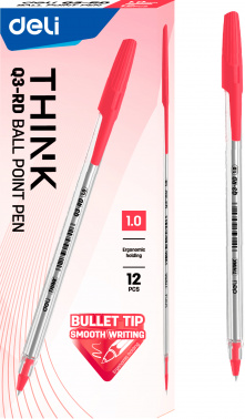 Набор ручек шариков. Deli Think EQ3-RD-P