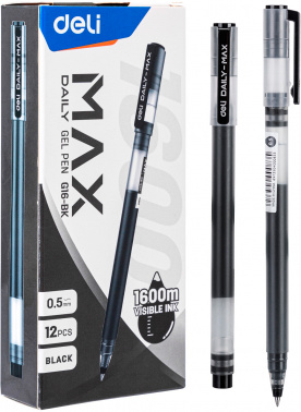 Набор ручек гелев. Deli Daily Max EG16-BK-P