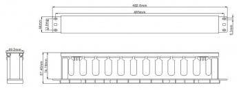 Кабельный органайзер Hyperline CM-1U-D75-PL-COV 1U шир.:19
