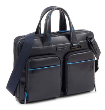 Деловая сумка Piquadro Blue Square Revamp CA6105B2V/BLU с отделением для ноутбука 14