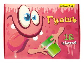 Гуашь Silwerhof Монстрики 12цв. бан. 20мл. картон.кор.