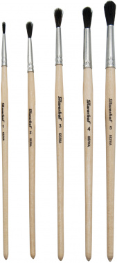Набор кистей Silwerhof Монстрики белка имит. (наб.5шт) круглая №1-5 дерев.ручка