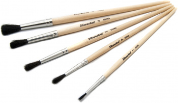 Набор кистей Silwerhof Монстрики белка имит. (наб.5шт) круглая №1-5 дерев.ручка