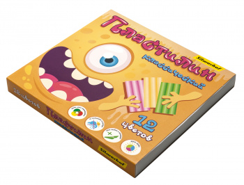 Пластилин Silwerhof Монстрики 12цв. 240гр. стек 1шт картон.кор.