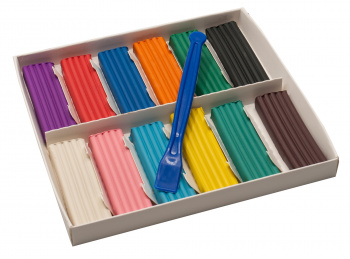 Пластилин Silwerhof Монстрики 12цв. 240гр. стек 1шт картон.кор.