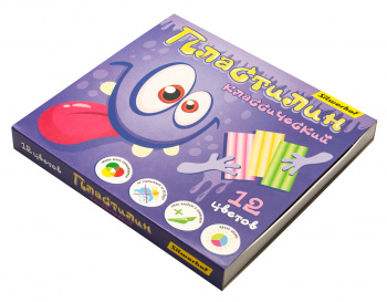 Пластилин Silwerhof Монстрики 12цв. 180гр. стек 1шт картон.кор.