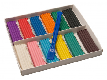 Пластилин Silwerhof Монстрики 12цв. 180гр. стек 1шт картон.кор.