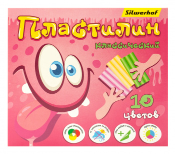 Пластилин Silwerhof Монстрики 10цв. 200гр. стек картон.кор.