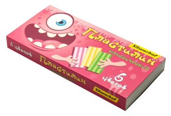 Пластилин Silwerhof Монстрики 6цв. 120гр. стек 1шт картон.кор.