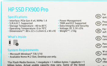 Накопитель SSD HP PCIe 4.0 x4 2TB 4A3U1AA#ABB FX900 Pro