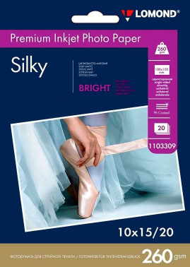 Фотобумага Lomond 1103309 10x15/260г/м2/ярко-белый/20л. атласная для струйной печати