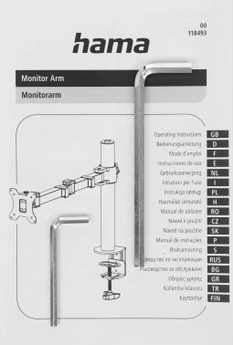 Кронштейн для мониторов Hama FM Arm 00118493