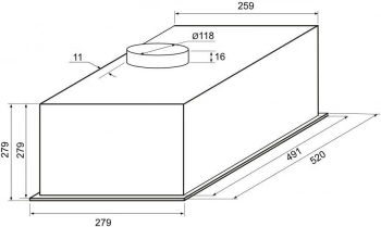 Вытяжка встраиваемая Krona Sintia 600 White PB