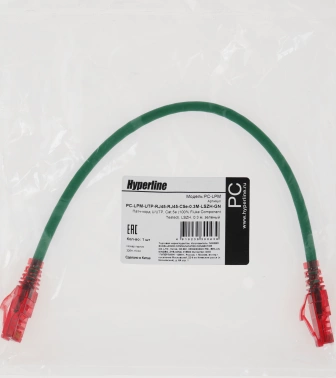 Патч-корд Hyperline PC-LPM-UTP-RJ45-RJ45-C5e-0.3M-LSZH-GN