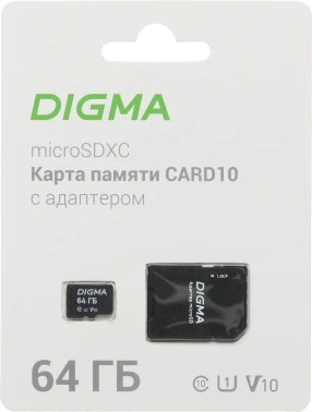 Флеш карта microSDXC 64GB Digma  CARD10