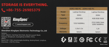 Память DDR4 8GB 3200MHz Kingspec  KS3200D4M13508G