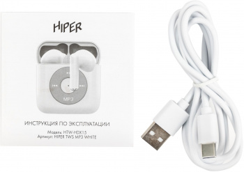 Гарнитура вкладыши Hiper TWS MP3 HDX15