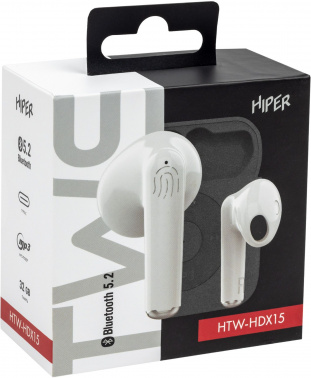Гарнитура вкладыши Hiper TWS MP3 HDX15